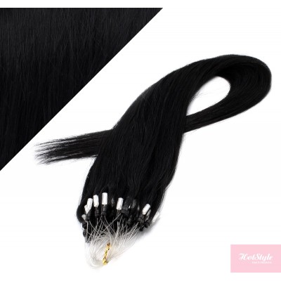 15" (40cm) Micro ring human hair extensions - black