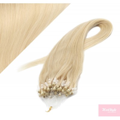 15" (40cm) Micro ring human hair extensions - the lightest blonde
