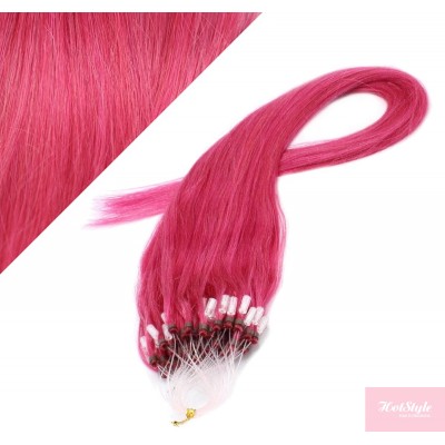 15" (40cm) Micro ring human hair extensions - pink