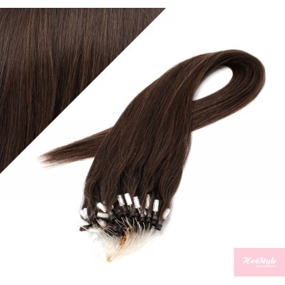 20" (50cm) Micro ring human hair extensions - dark brown