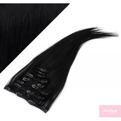 15" (40cm) Clip in human REMY hair - black  