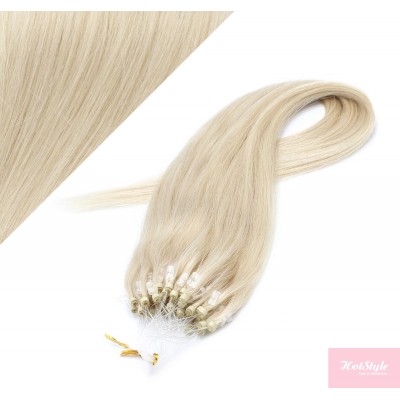 20" (50cm) Micro ring human hair extensions - platinum blonde