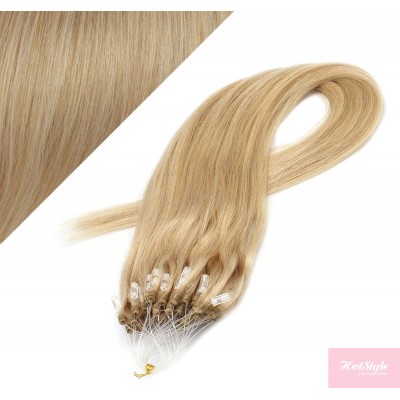 24" (60cm) Micro ring human hair extensions - natural blonde