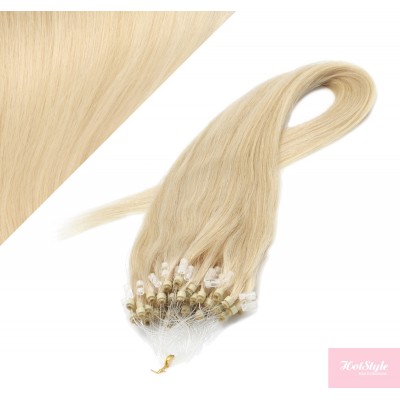 24" (60cm) Micro ring human hair extensions - the lightest blonde