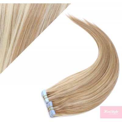 16" (40cm) Tape Hair / Tape IN human REMY hair - mixed blonde