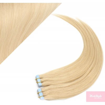 20" (50cm) Tape Hair / Tape IN human REMY hair - the lightest blonde