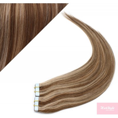 20" (50cm) Tape Hair / Tape IN human REMY hair - dark brown/blonde