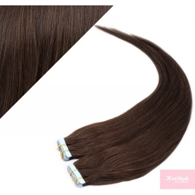 24" (60cm) Tape Hair / Tape IN human REMY hair - dark brown