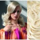 20" (50cm) Clip in wavy human REMY hair - platinum blonde