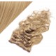 20" (50cm) Clip in wavy human REMY hair - light blonde/natural blonde 