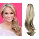 Clip in ponytail wrap / braid hair extension 24" wavy - platinum / light brown