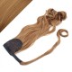 Clip in ponytail wrap / braid hair extension 24" curly - light brown