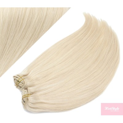 15" (40cm) Deluxe clip in human REMY hair - platinum blonde