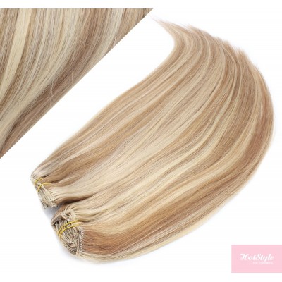 15" (40cm) Deluxe clip in human REMY hair - mixed blonde