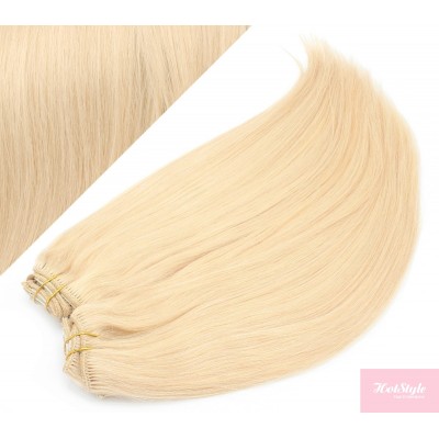 20" (50cm) Deluxe clip in human REMY hair - the lightest blonde