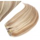 24" (60cm) Deluxe clip in human REMY hair -  mixed blonde