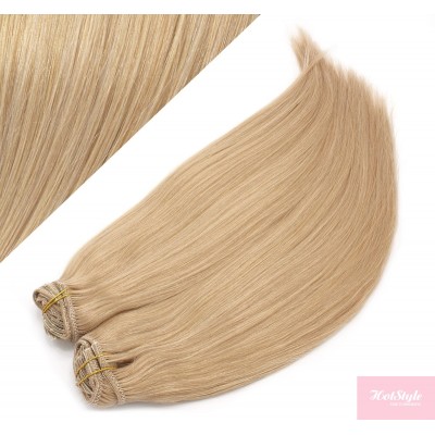 28" (70cm) Deluxe clip in human REMY hair - natural blonde