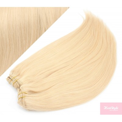28" (70cm) Deluxe clip in human REMY hair - the lightest blonde