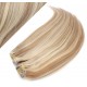 28" (70cm) Deluxe clip in human REMY hair - mixed blonde