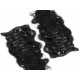 20" (50cm) Deluxe wavy clip in human REMY hair - black