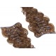 20" (50cm) Deluxe wavy clip in human REMY hair - medium brown