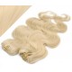 20" (50cm) Deluxe wavy clip in human REMY hair - the lightest blonde