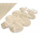 20" (50cm) Deluxe wavy clip in human REMY hair - platinum blonde