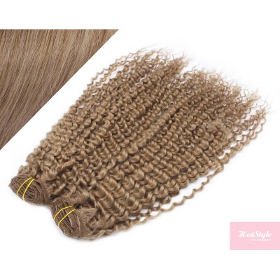 20" (50cm) Deluxe curly clip in human REMY hair - light brown