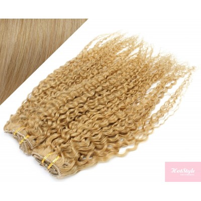 20" (50cm) Deluxe curly clip in human REMY hair - natural blonde