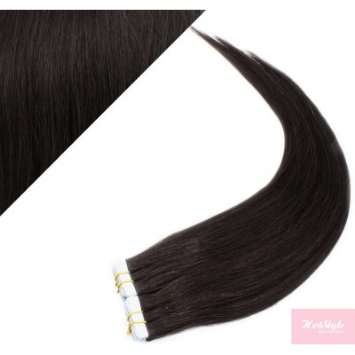 24" (60cm) Tape Hair / Tape IN human REMY hair - natural black