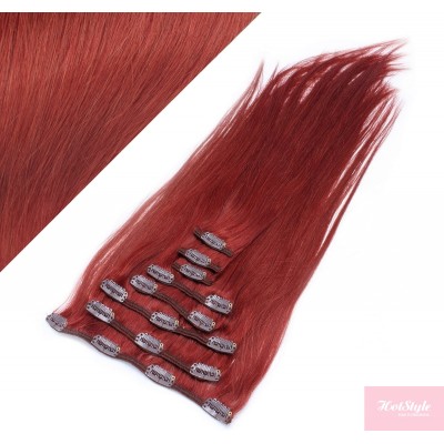 15" (40cm) Clip in human REMY hair - copper red