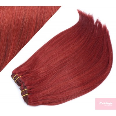 28" (70cm) Deluxe clip in human REMY hair - copper red