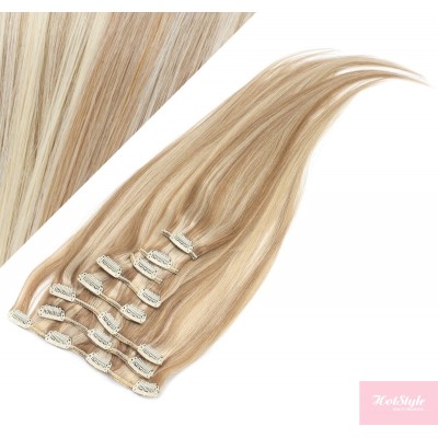 15" (40cm) Clip in human REMY hair - mixed blonde