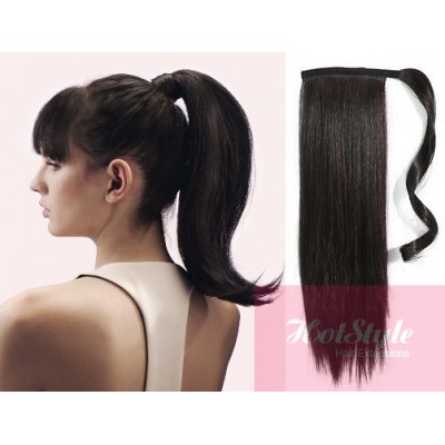 Clip In Human Hair Ponytail Wrap Hair Extension 20 Straight