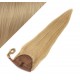 Clip in human hair ponytail wrap hair extension 20" straight - natural blonde