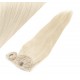 Clip in human hair ponytail wrap hair extension 20" straight - platinum blonde