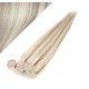 Clip in human hair ponytail wrap hair extension 20" straight - platinum/light brown