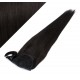 Clip in human hair ponytail wrap hair extension 24" straight - natural black