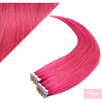 24" (60cm) Tape Hair / Tape IN human REMY hair - pink