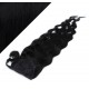 Clip in human hair ponytail wrap hair extension 20" wavy - black