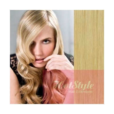 Clip In Human Hair Remy Natural Blonde 20 50cm