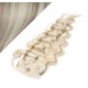 Clip in human hair ponytail wrap hair extension 24" wavy - platinum/light brown