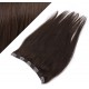 16˝ one piece full head clip in hair weft extension straight – dark brown