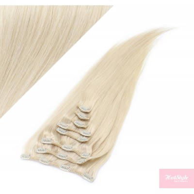 20" (50cm) Clip in human REMY hair - platinum blonde