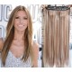 16˝ one piece full head clip in hair weft extension straight – mixed blonde