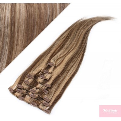 20" (50cm) Clip in human REMY hair - dark brown/blonde