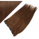 20˝ one piece full head clip in hair weft extension straight – medium brown