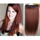 20˝ one piece full head clip in hair weft extension straight – copper red