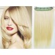 24˝ one piece full head clip in hair weft extension straight – the lightest blonde