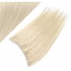 24˝ one piece full head clip in hair weft extension straight – platinum